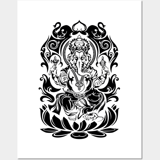 Tribal Ganesh Wall Art by TurkeysDesign